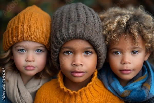 Obraz Diversity Boys Group Friendship Generative AI