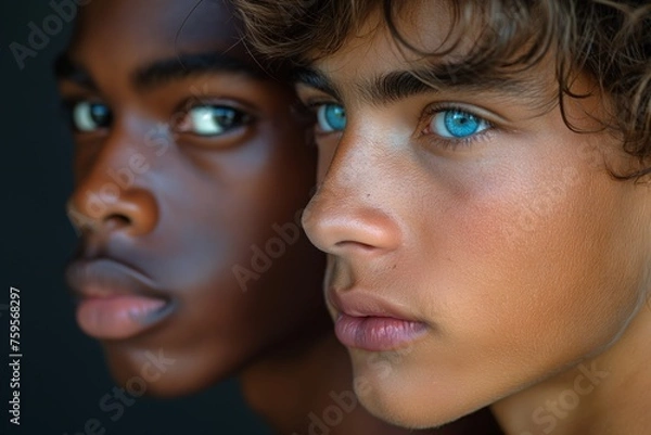 Obraz Diversity Boys Group Friendship Generative AI