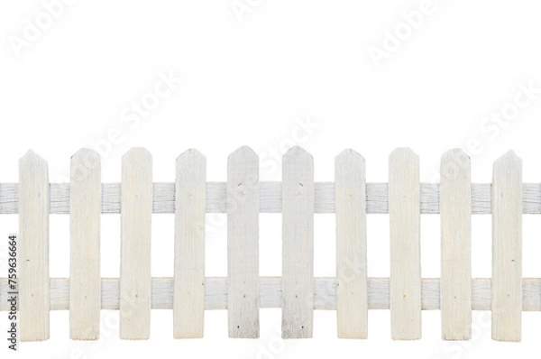 Fototapeta old white fence and grass for background PNG