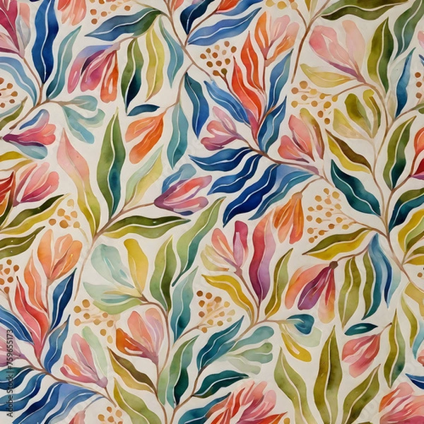 Fototapeta Floral and botanic wallpaper and background