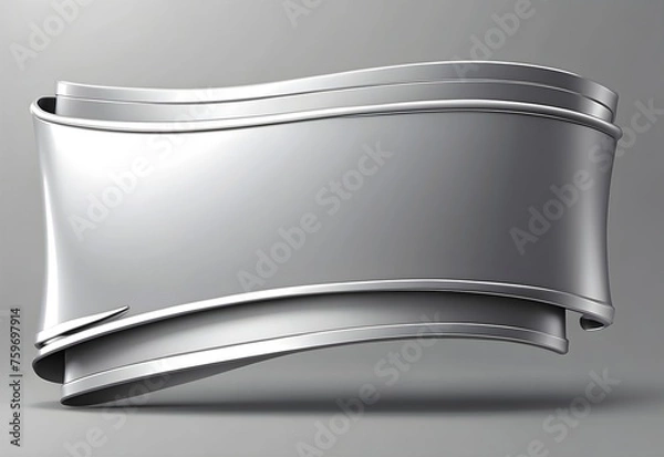 Fototapeta A sleek silver banner with ample copy space, designed for modern and sophisticated content, generative AI