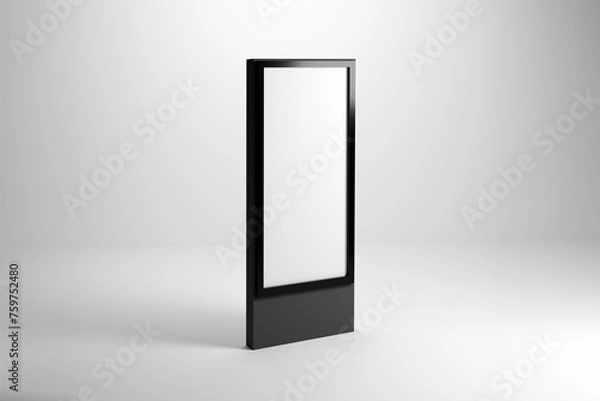 Fototapeta Lightbox advertising display. Blank pylon mockup. Perspective view, 3D rendering.