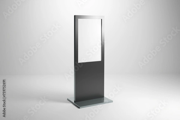 Fototapeta Lightbox advertising display. Blank pylon mockup. Perspective view, 3D rendering.