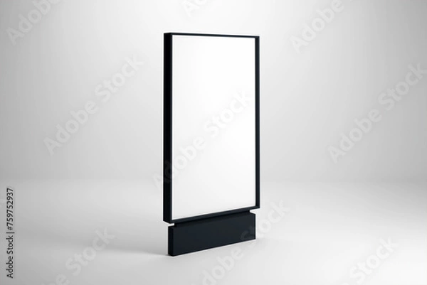 Fototapeta Lightbox advertising display. Blank pylon mockup. Perspective view, 3D rendering.