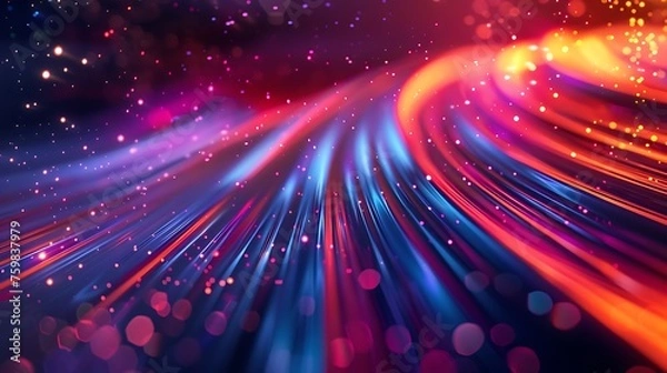 Fototapeta Digital Transformation Abstract Colorful Lines Growth Leadership