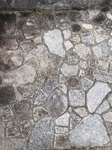 Obraz 汚れた石を敷き詰めた床