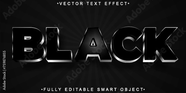 Fototapeta Black Vector Fully Editable Smart Object Text Effect