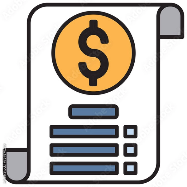 Fototapeta The ideal currency colored icon shows a purpose