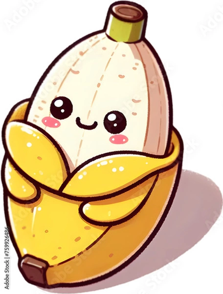 Obraz banana - 바나나. Generative AI