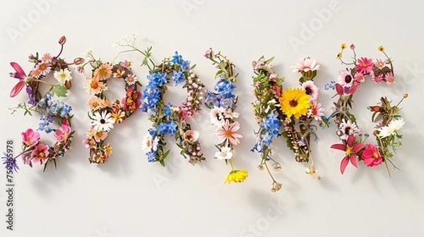 Fototapeta a word made up of colorful confetti