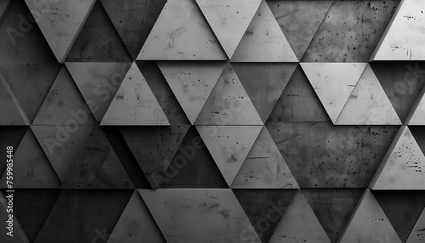 Fototapeta minimalistic abstract canvas with a series of equilateral triangles, arranged in alternating shades of grayscale to establish a rhythmical and balanced geometric flow. 