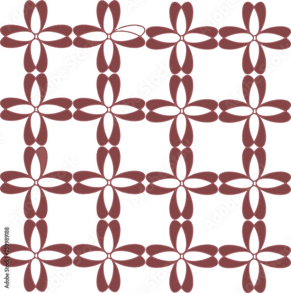 Fototapeta vector graphics, seamless pattern in a floral motif, Moroccan grid in the style of flowers, squares, triangles