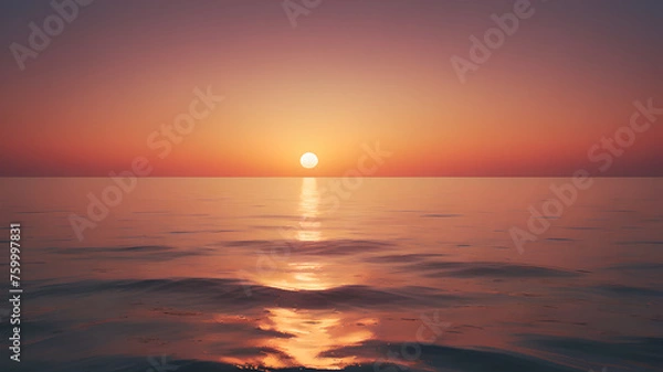 Fototapeta smooth gradient texture background of sunset on the sea with empty space