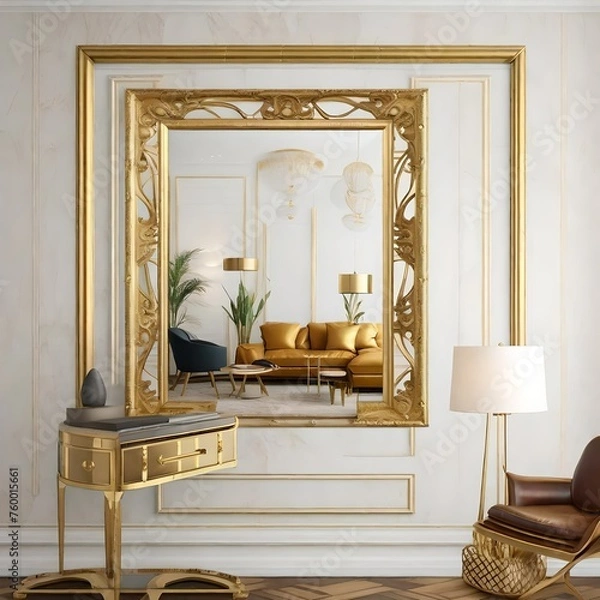 Obraz luxury living room with fireplace