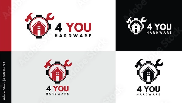 Obraz Hardware logo and Tools Vector illustration