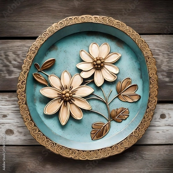 Obraz plate with flower