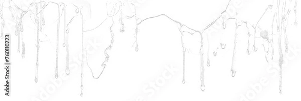 Obraz An abstract slime or water dripping background header on a transparent layer.