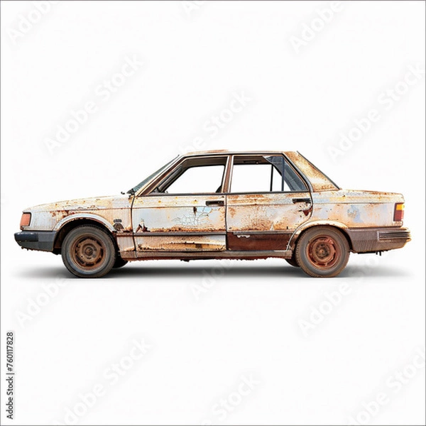 Fototapeta a generic 1990s model vehicle with rust 
