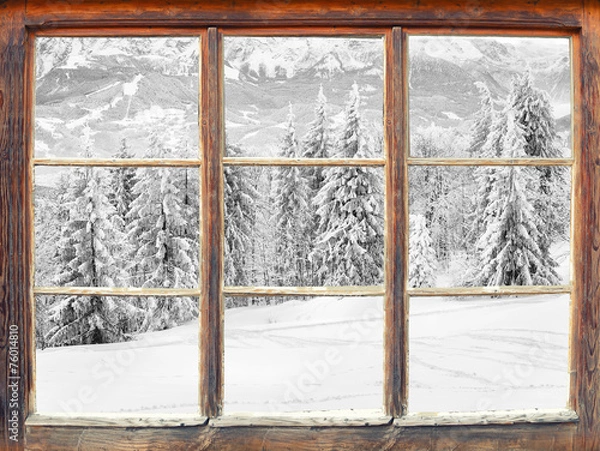Obraz Fensterblick Winterlandschaft