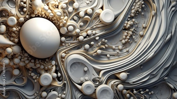 Obraz Intricate Abstract Design: Textures, Patterns and Shapes in Light Colors