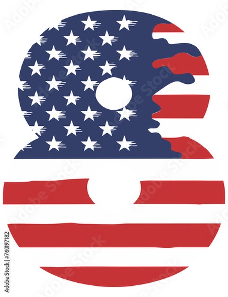 Obraz Number With USA Flag