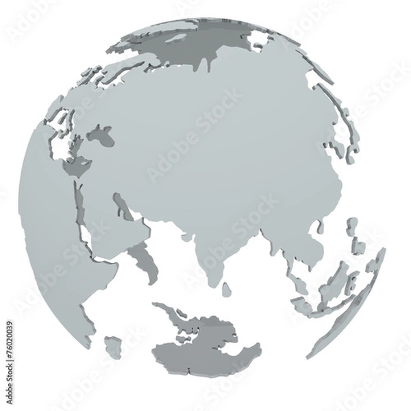 Fototapeta Прозрачный шар с очертаниями континентов земного шара