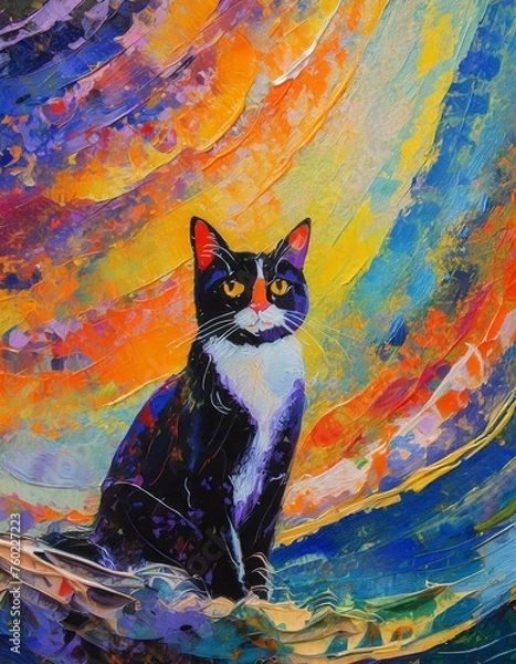 Fototapeta AI-generated art cat (Art Meow series)	
