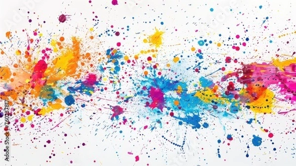Obraz A vibrant abstract paint splatter on a clean white background