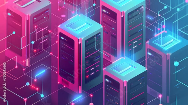 Fototapeta Data Center Network Illustration