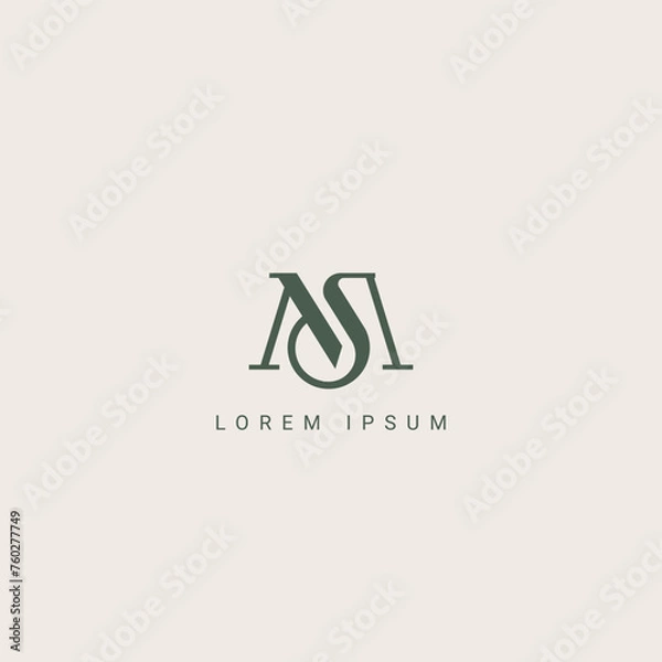 Fototapeta Modern unique letter MS SM logo icon design template elements