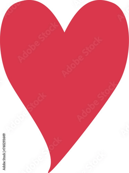 Obraz シンプルでかわいい赤いハートのイラスト（フラットデザイン）