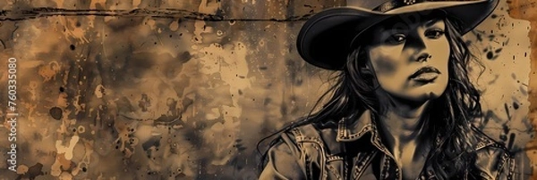 Obraz ホンキートンクと女性をイメージした抽象的なイラスト