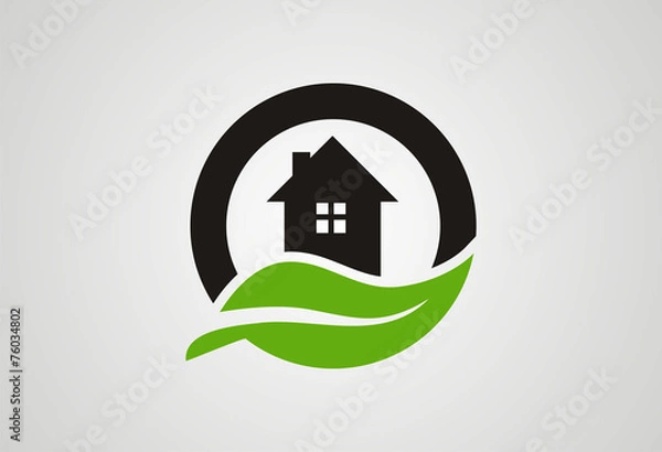 Obraz Home ecology logo vector