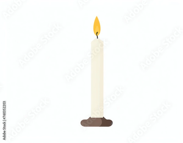 Obraz burning candle on a white background