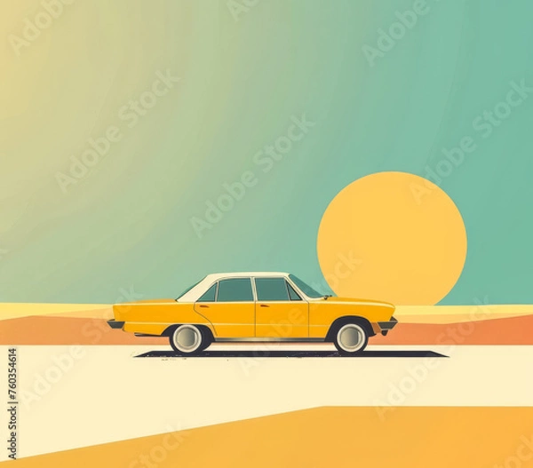 Obraz Vintage colorful abstract background from the 60s with copy space for text