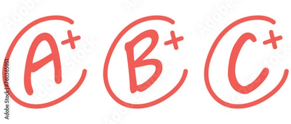 Obraz grade A plus sign, grading sign of students in the educational system