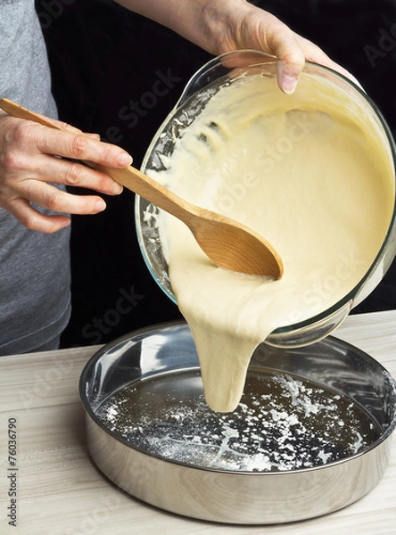 Fototapeta Making sponge cake. Series.