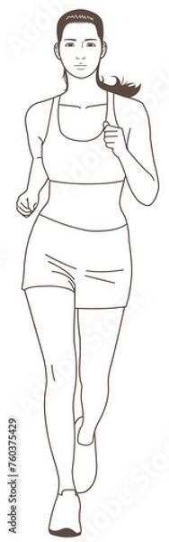 Obraz 여자 달리기 육상 마라토너