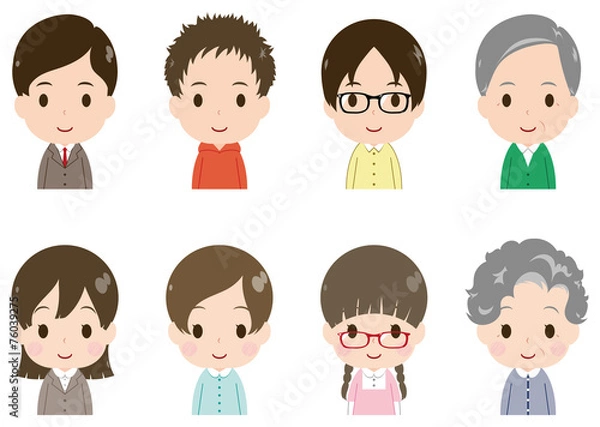 Obraz 人物　顔　セット