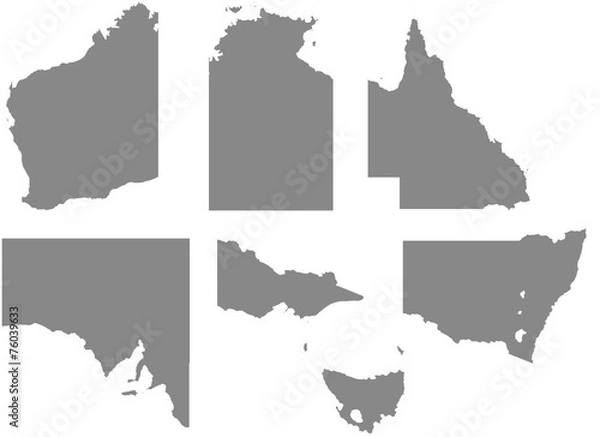 Obraz Nakreśl regiony kraju Australii