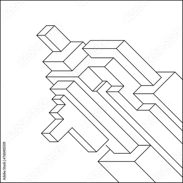 Fototapeta Easy Coloring Pages for Adults. Coloring Page of geometric abstract tile pattern. EPS 8. #800