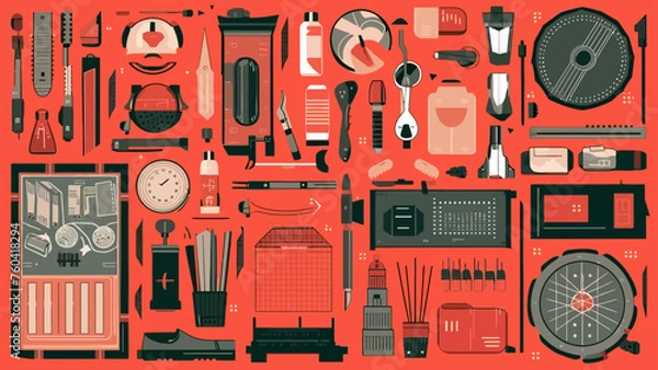 Obraz flatlay knoling vector illustration