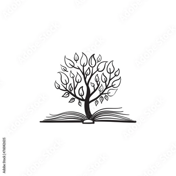 Obraz Vector tree growing of a book
