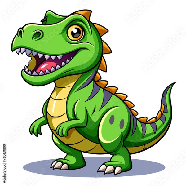 Fototapeta cute dinosaur cartoon isolated on a white background. vector illustration