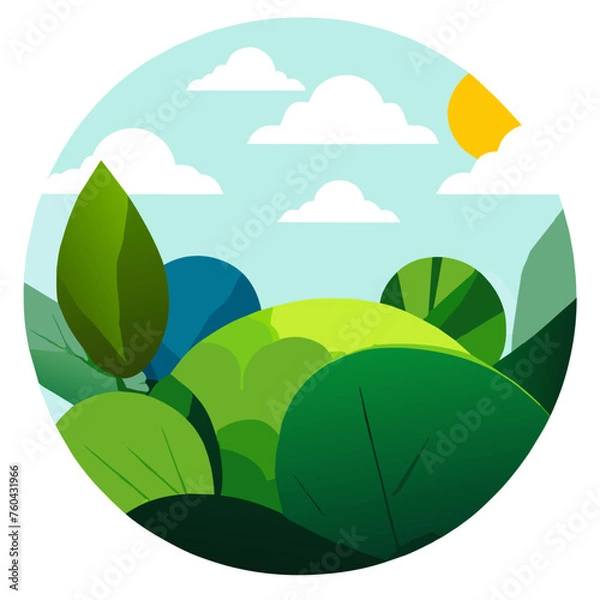 Fototapeta Vivid green leaves of a plant, capturing the beauty of nature's artistry.
