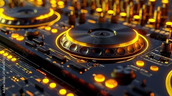 Fototapeta Neon dj set