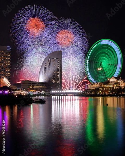 Obraz 横浜みなとみらいスマートフェスティバルの花火