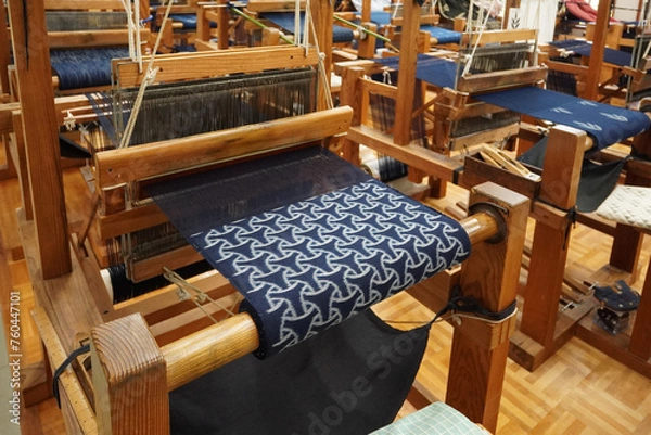 Fototapeta 機織り 広瀬絣（ひろせがすり）