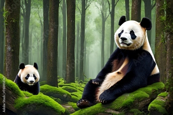 Fototapeta giant panda bear. generative ai