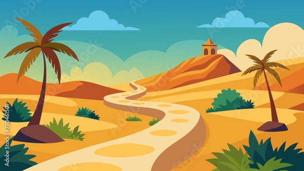 Fototapeta desert in surrounding  by garden